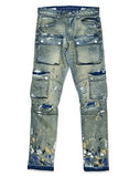 MULTI CARGO SLIM STRAIGHT DENIM