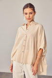 Loose fit button up shirt