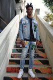 Varsity Patch Denim Jacket