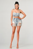 ATHINA No strings attached distressed denim set