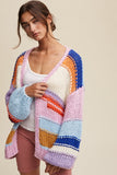 Hand Knit Multi Striped Cardigan