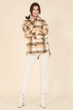 Plaid sherpa jacket with pockets