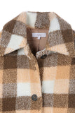 Plaid sherpa jacket with pockets