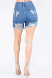 DISTRESSED DENIM SHORTS