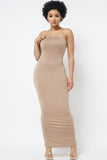 Solid Strapless Dress