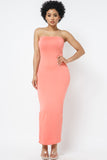 Solid Strapless Dress