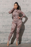 NEUTRAL MULTI COLORED KNIT JUMPSUIT