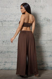 CROPPED BUSTIER AND WIDE  PLEATED PANTS SET