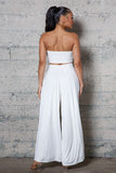 CROPPED BUSTIER AND WIDE  PLEATED PANTS SET