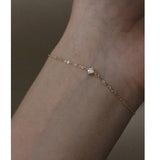 14K Gold Minimalist Zircon Bracelet