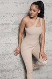 ONE SIDE STRAP RIB JERSEY JUMPSUIT