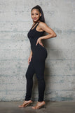 ONE SIDE STRAP RIB JERSEY JUMPSUIT