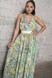 PRINTED WOVEN MAXI DRESS