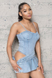 STRETCHY DENIM BODYSUIT