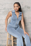 Denim Bellbottom Jumpsuit