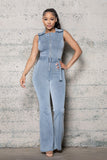 Denim Bellbottom Jumpsuit