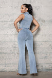 Denim Bellbottom Jumpsuit