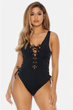 Lace Up One Piece Swimsuit