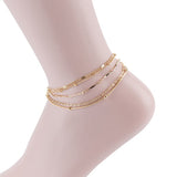 THREE PCS LAYERED CHIC ANKLET