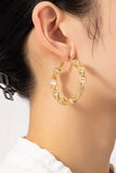 Twisted herringbone chain hoop earrings