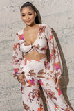 Floral Wide Leg Pant Set