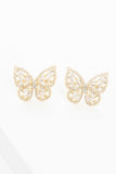 14k Gold Crystal Butterfly Earrings