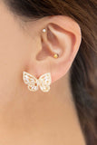 14k Gold Crystal Butterfly Earrings