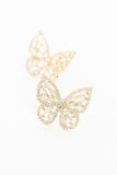 14k Gold Crystal Butterfly Earrings